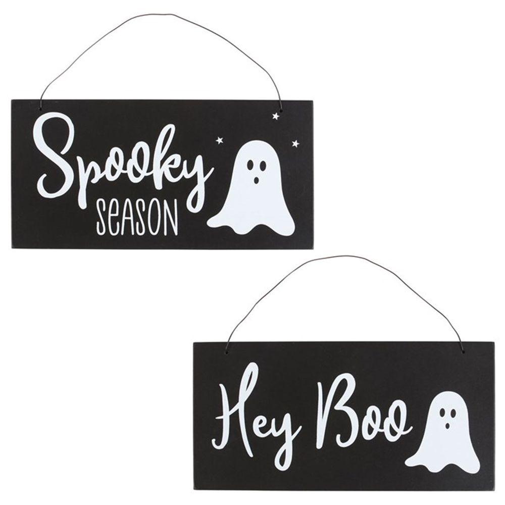 Set of 2 Hey Boo Signs - DuvetDay.co.uk