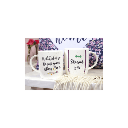 Set of 2 She Said Yes Mugs - DuvetDay.co.uk