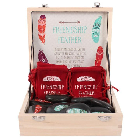 Set of 20 Friendship Feather Stones - DuvetDay.co.uk