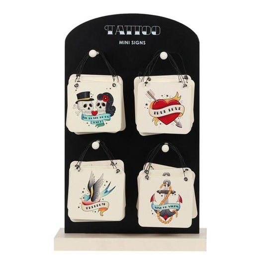 Set of 24 Tattoo Mini Signs - DuvetDay.co.uk