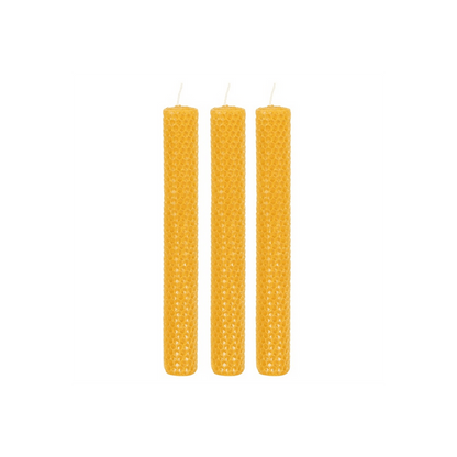Set of 3 Beeswax Candles - DuvetDay.co.uk