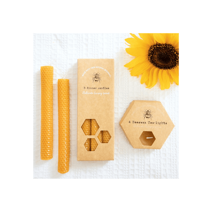 Set of 3 Beeswax Candles - DuvetDay.co.uk
