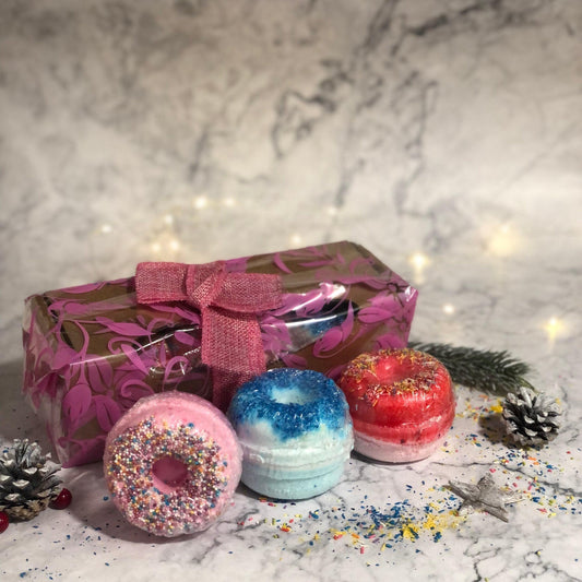 Set Of 3 Donut Bathbombs Gift Pack - Mix 1 - DuvetDay.co.uk