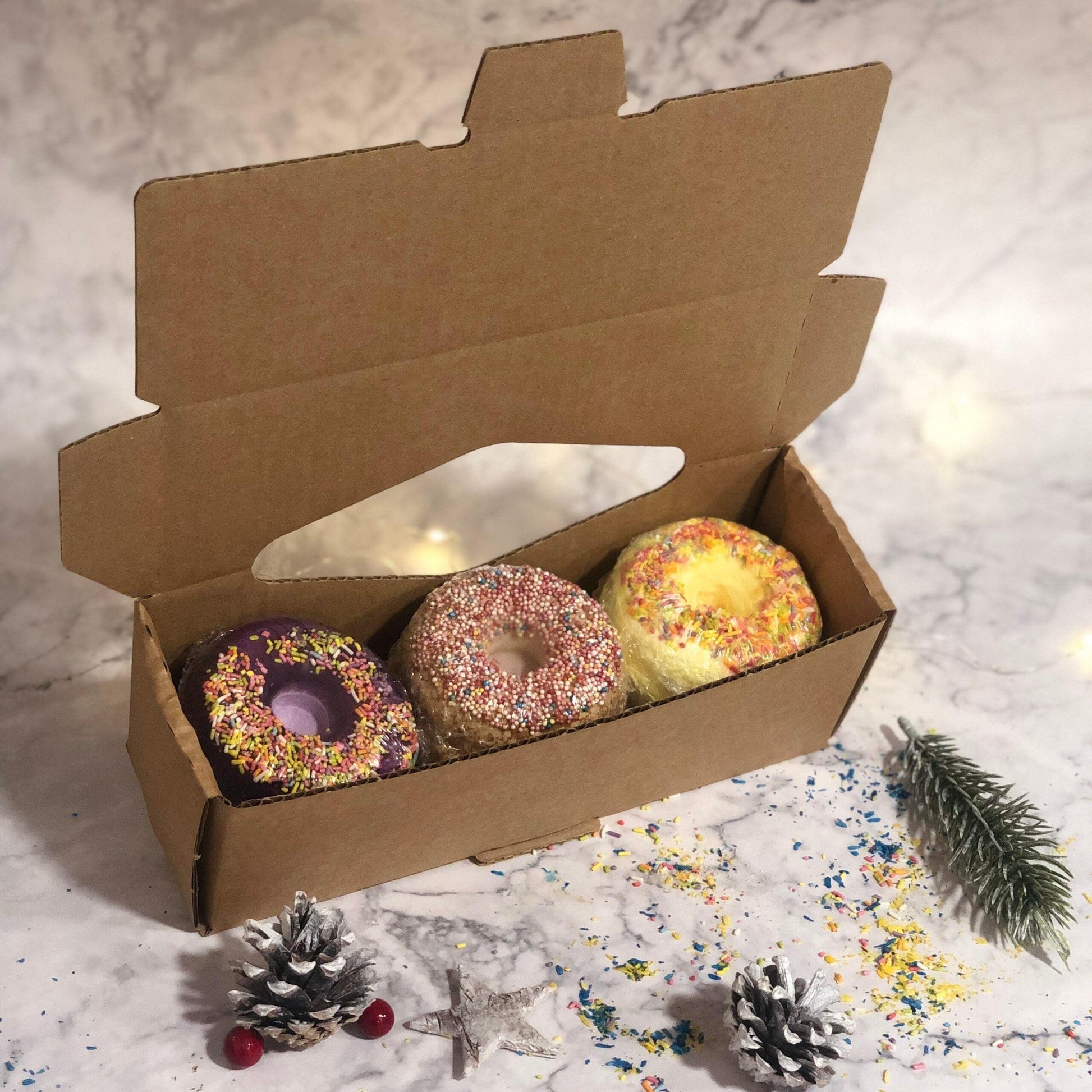 Set Of 3 Donut Bathbombs Gift Pack - Mix 2 - DuvetDay.co.uk