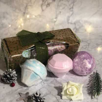 Set Of 3 Gemstone Bathbombs Gift Pack - Mix 1 - DuvetDay.co.uk