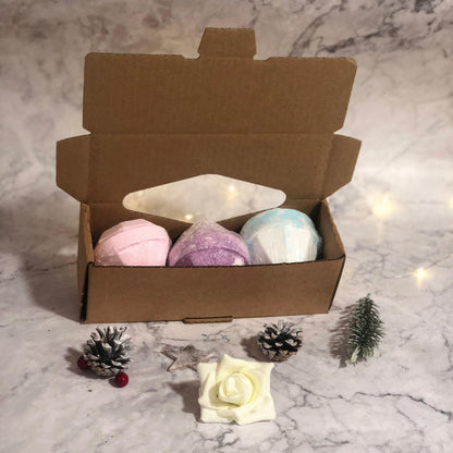 Set Of 3 Gemstone Bathbombs Gift Pack - Mix 1 - DuvetDay.co.uk