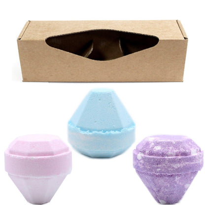 Set Of 3 Gemstone Bathbombs Gift Pack - Mix 1 - DuvetDay.co.uk