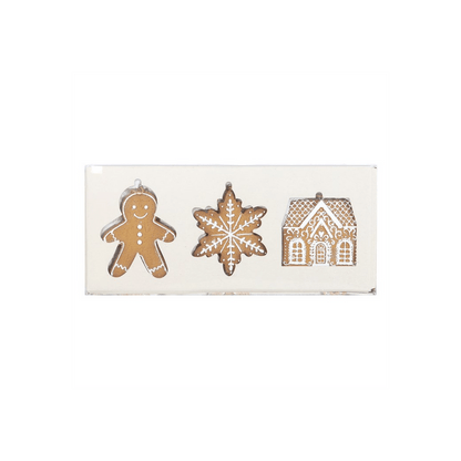 Set of 3 Hanging Gingerbread Decorations - DuvetDay.co.uk