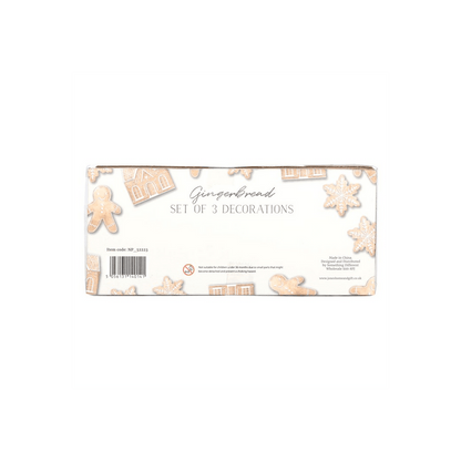 Set of 3 Hanging Gingerbread Decorations - DuvetDay.co.uk