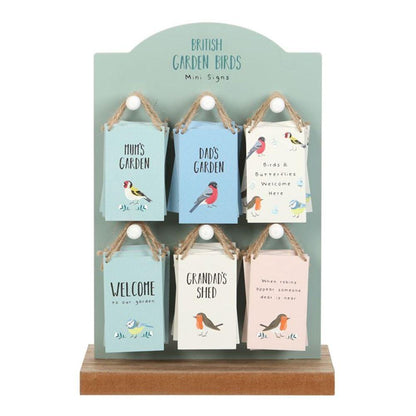 Set of 36 Garden Bird Mini Signs on Display - DuvetDay.co.uk