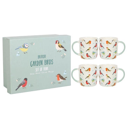 Set of 4 Garden Bird Mugs - DuvetDay.co.uk