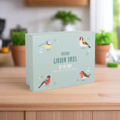 Set of 4 Garden Bird Mugs - DuvetDay.co.uk
