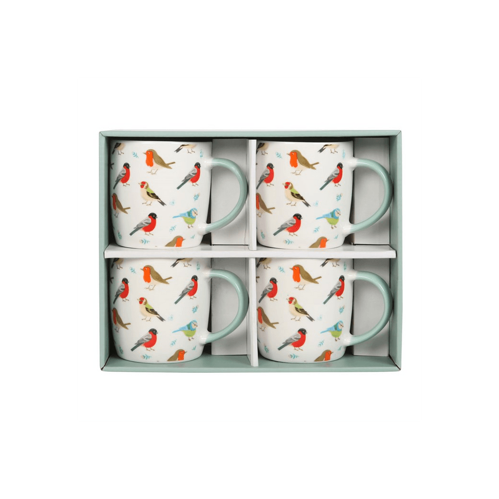 Set of 4 Garden Bird Mugs - DuvetDay.co.uk