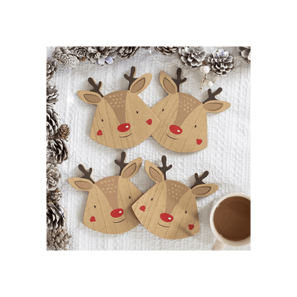 Set of 4 Reindeer Coasters