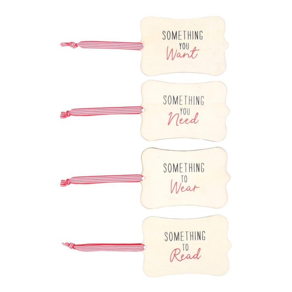 Set of 4 Reusable Wooden Gift Tags - DuvetDay.co.uk