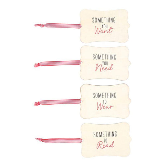 Set of 4 Reusable Wooden Gift Tags - DuvetDay.co.uk