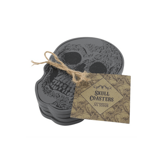 Set Of 4 Skull Coasters - DuvetDay.co.uk