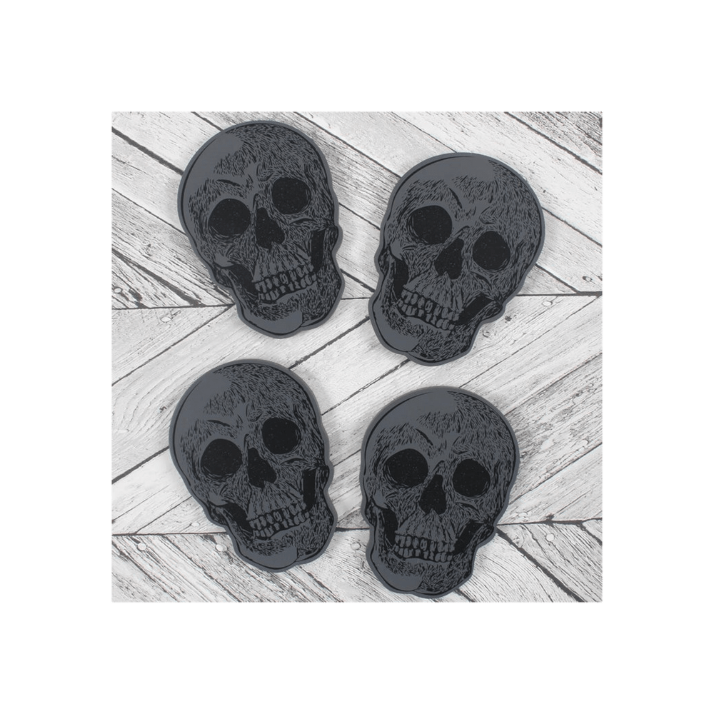 Set Of 4 Skull Coasters - DuvetDay.co.uk
