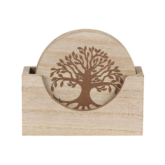 Set of 4 Tree of Life Engraved Coasters - DuvetDay.co.uk