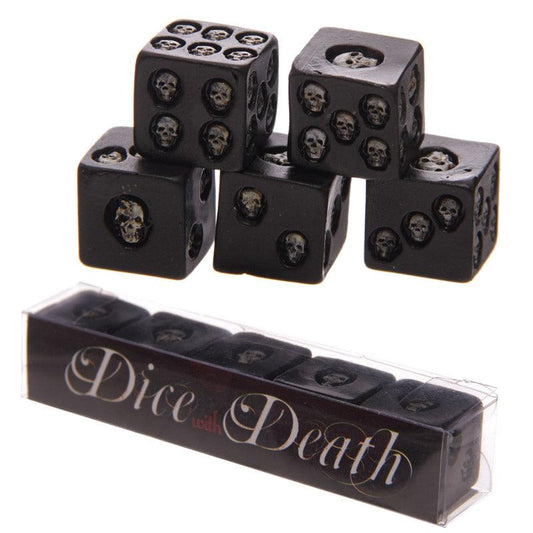 Set of 5 Black Skull Dice - DuvetDay.co.uk