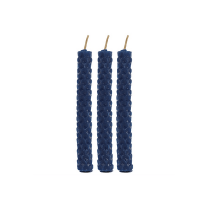 Set of 6 Blue Beeswax Spell Candles - DuvetDay.co.uk