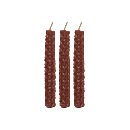 Set of 6 Brown Beeswax Spell Candles - DuvetDay.co.uk