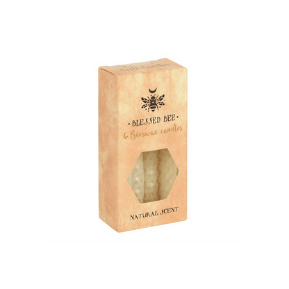 Set of 6 Cream Beeswax Spell Candles - DuvetDay.co.uk
