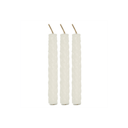 Set of 6 Cream Beeswax Spell Candles - DuvetDay.co.uk