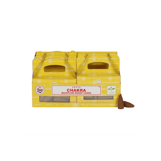 Set of 6 Packets of Chakra Backflow Dhoop Cones by Satya - DuvetDay.co.uk