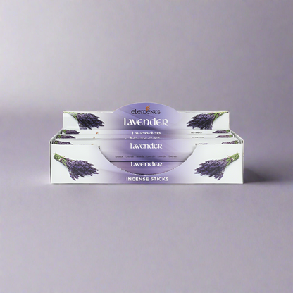 Set of 6 Packets of Elements Lavender Incense Sticks