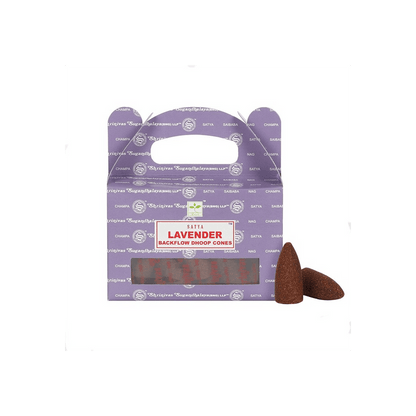 Set of 6 Packets of Satya Lavender Backflow Dhoop Cones - DuvetDay.co.uk