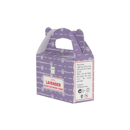 Set of 6 Packets of Satya Lavender Backflow Dhoop Cones - DuvetDay.co.uk