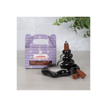 Set of 6 Packets of Satya Lavender Backflow Dhoop Cones - DuvetDay.co.uk