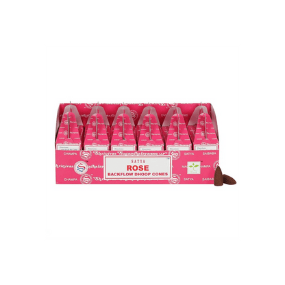 Set of 6 Packets of Satya Rose Backflow Dhoop Cones - DuvetDay.co.uk