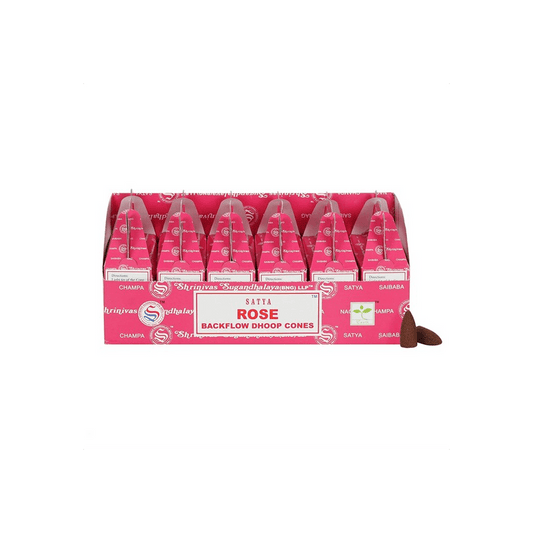 Set of 6 Packets of Satya Rose Backflow Dhoop Cones - DuvetDay.co.uk