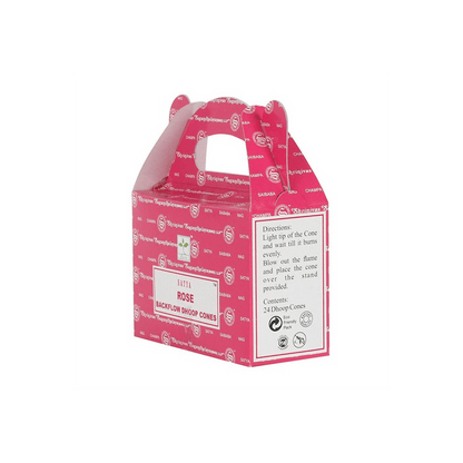 Set of 6 Packets of Satya Rose Backflow Dhoop Cones - DuvetDay.co.uk