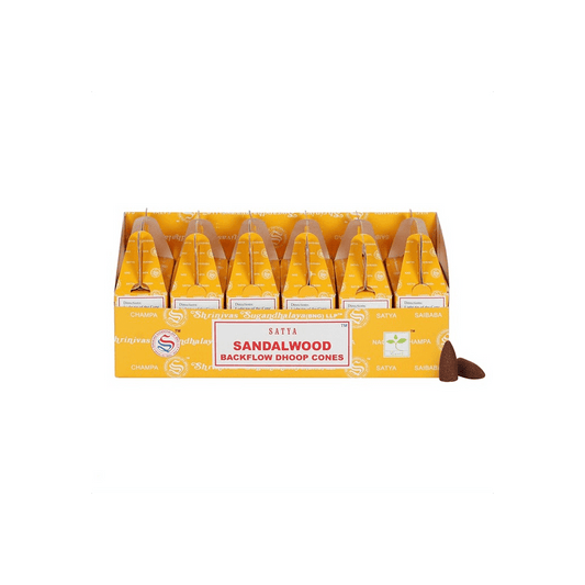 Set of 6 Packets of Satya Sandalwood Backflow Dhoop Cones - DuvetDay.co.uk