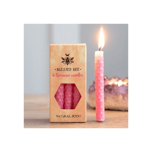 Set of 6 Pink Beeswax Spell Candles - DuvetDay.co.uk