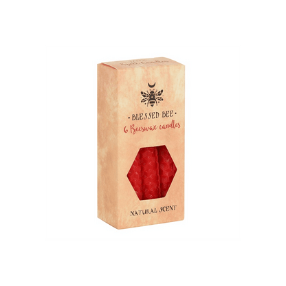 Set of 6 Red Beeswax Spell Candles - DuvetDay.co.uk