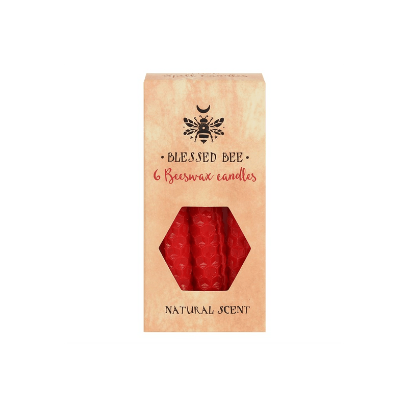 Set of 6 Red Beeswax Spell Candles - DuvetDay.co.uk