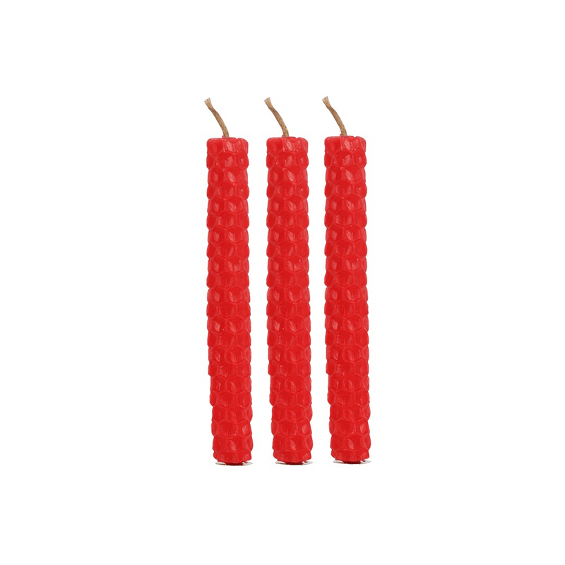 Set of 6 Red Beeswax Spell Candles - DuvetDay.co.uk
