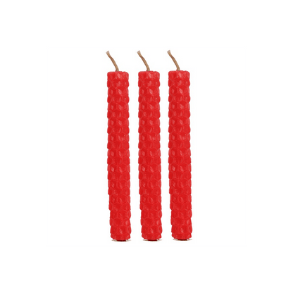 Set of 6 Red Beeswax Spell Candles - DuvetDay.co.uk