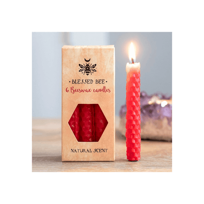 Set of 6 Red Beeswax Spell Candles - DuvetDay.co.uk
