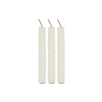 Set of 6 White Beeswax Spell Candles - DuvetDay.co.uk