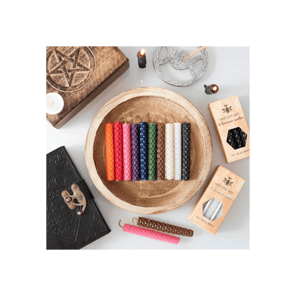 Set of 6 White Beeswax Spell Candles - DuvetDay.co.uk