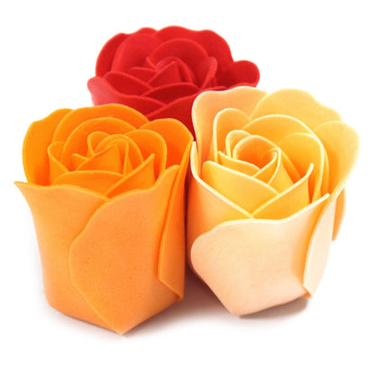Set of 9 Soap Flower Box - Peach Roses - DuvetDay.co.uk