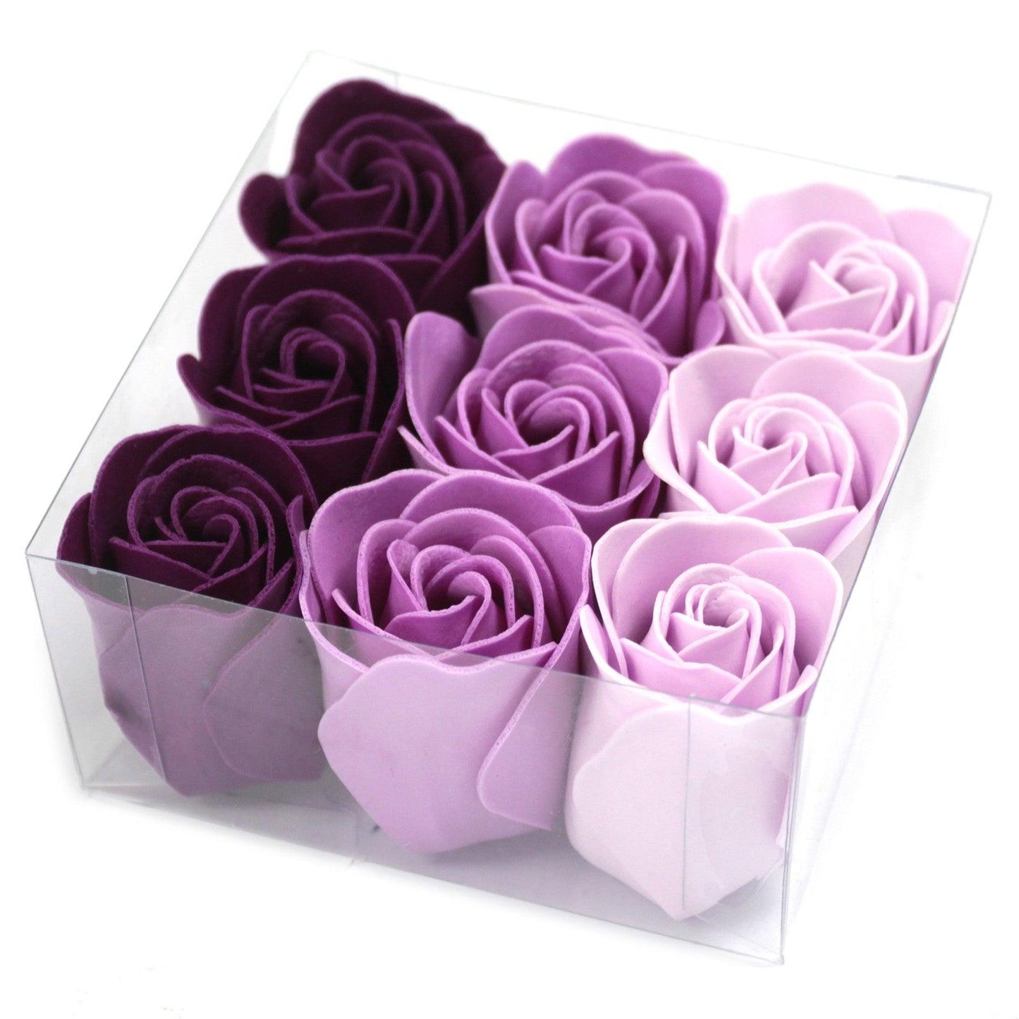 Set of 9 Soap Flower - Lavender Roses - DuvetDay.co.uk