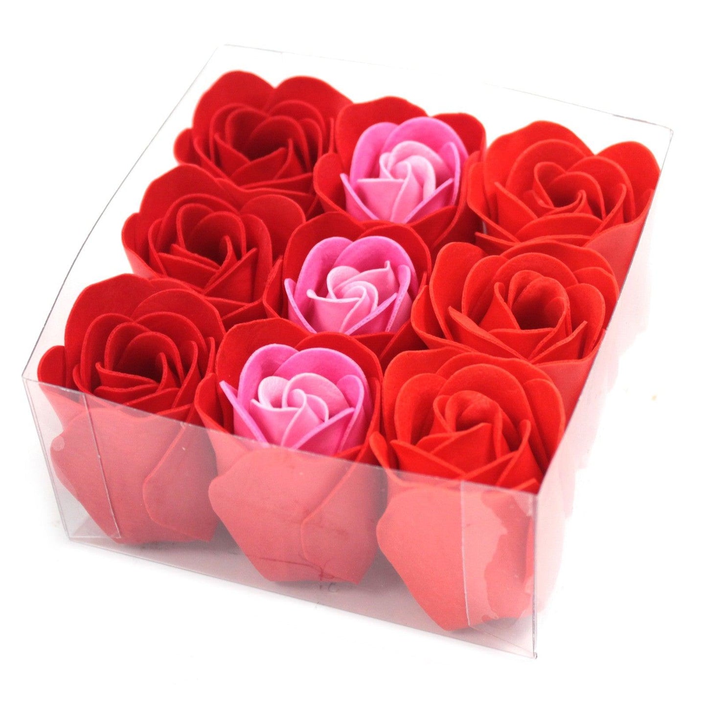 Set of 9 Soap Flowers - Red Roses - DuvetDay.co.uk