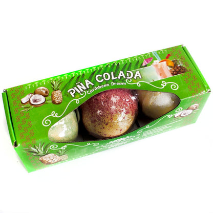Set of Three Piña Colada Bath Bombs - DuvetDay.co.uk