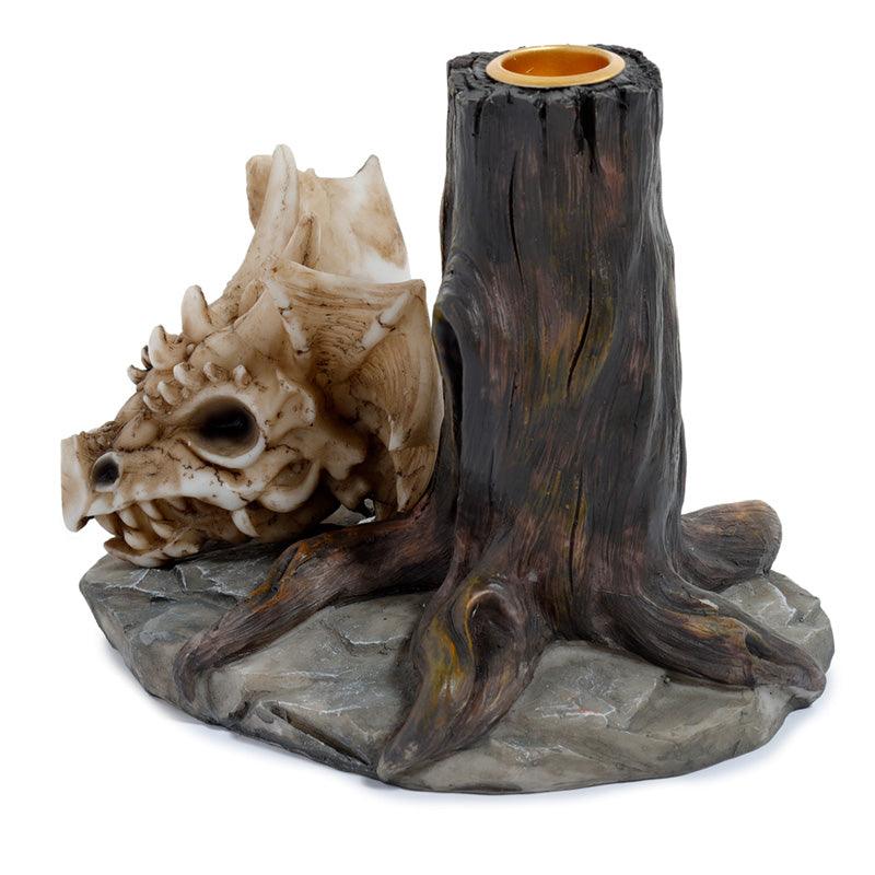 Shadows of Darkness Dragon Skull Candlestick Candle Holder - DuvetDay.co.uk